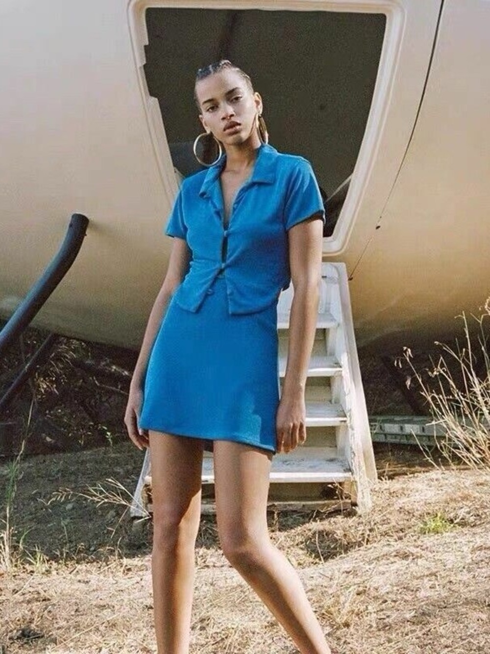 With Jean | Teale Top & Daisy Skirt Set | Electra Blue